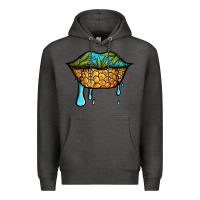 Charcoal Heather summer vibes pineapple lips Premium Hoodie - Jasminsmagicworld