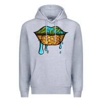Heather Grey summer vibes pineapple lips Premium Hoodie - Jasminsmagicworld