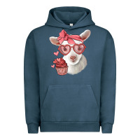 Pigment Midnight Navy cute baby lamb valentines day Urban Hoodie - Jasminsmagicworld