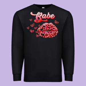Babe With Kiss Premium Sweatshirt Designed By Ranaportraitstore