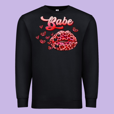Babe With Kiss Premium Sweatshirt Designed By Ranaportraitstore