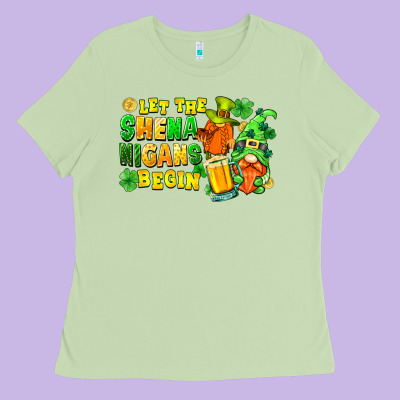 Let The Shenanigans Begin St. Patrick's Day Ladies Tee Designed By Fadigitalartstudio