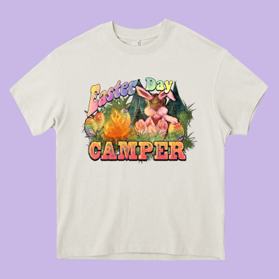 Easter Day Camper Heavy Core Tee Designed By Howdyjamesfarm
