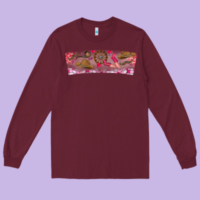 Howdy Valentine Long Sleeve Tee Designed By Cowhidedigitalart