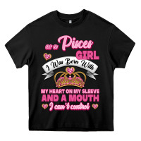 Black As A Pisces Girl I Was Born With My Heart On My Sleeve And A Mouth Heavy Core Tee - Jasminsmagicworld