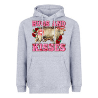 Heather Grey hugs and kisses charolais bull Heavyweight Hoodie - RanaPortraitStore