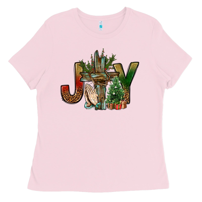 Joy Christmas With Cross Bbs Ladies Tee by BundleAndBundleShop | Teevron