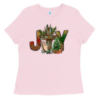 Bubblegum Pink joy christmas with cross bbs Ladies Tee - BundleAndBundleShop