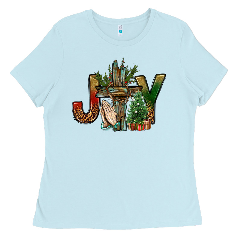 Joy Christmas With Cross Bbs Ladies Tee by BundleAndBundleShop | Teevron