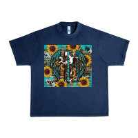 Navy western blessed sunflower's Urban Heavy Tee - RanaPortraitStore