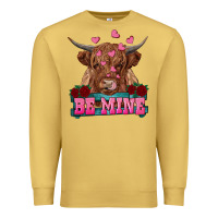 Antique Gold be mine highland cow Premium Sweatshirt - RanaPortraitStore