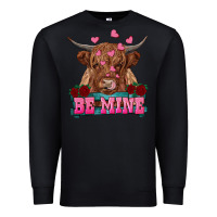Black be mine highland cow Premium Sweatshirt - RanaPortraitStore