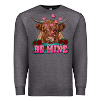 Charcoal Heather be mine highland cow Premium Sweatshirt - RanaPortraitStore