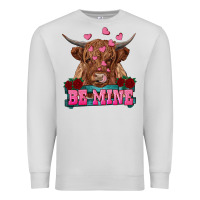 Dove Grey be mine highland cow Premium Sweatshirt - RanaPortraitStore