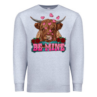 Heather Grey be mine highland cow Premium Sweatshirt - RanaPortraitStore