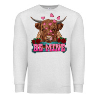 Oatmeal Heather be mine highland cow Premium Sweatshirt - RanaPortraitStore