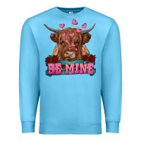 Ocean Blue be mine highland cow Premium Sweatshirt - RanaPortraitStore