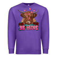 Purple be mine highland cow Premium Sweatshirt - RanaPortraitStore