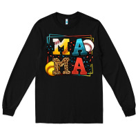 Black Leopard Softball And Baseball Mama Mother's Day Long Sleeve Tee - LillyAllenDesigns