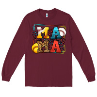 Burgundy Leopard Softball And Baseball Mama Mother's Day Long Sleeve Tee - LillyAllenDesigns