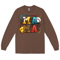 Chestnut Leopard Softball And Baseball Mama Mother's Day Long Sleeve Tee - LillyAllenDesigns
