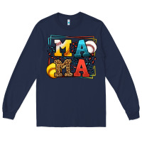 Navy Leopard Softball And Baseball Mama Mother's Day Long Sleeve Tee - LillyAllenDesigns