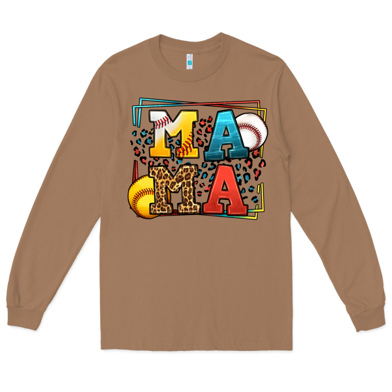 Leopard Softball And Baseball Mama Mother's Day Long Sleeve Tee by LillyAllenDesigns | Teevron