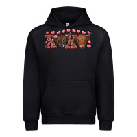 Foreset Green Xoxo highland cows Urban Hoodie - RanaPortraitStore