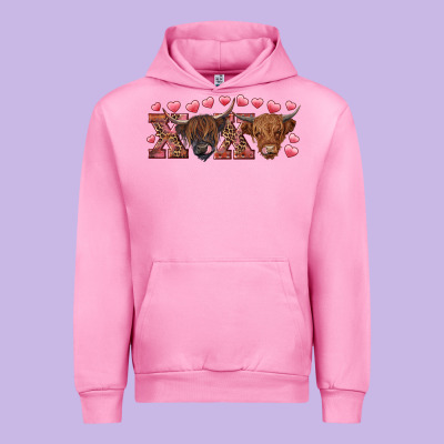 Xoxo Highland Cows Urban Hoodie Designed By Ranaportraitstore