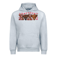 Heather Grey Xoxo highland cows Urban Hoodie - RanaPortraitStore