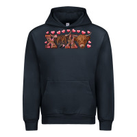 Navy Xoxo highland cows Urban Hoodie - RanaPortraitStore