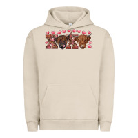 Pigment French Oak Xoxo highland cows Urban Hoodie - RanaPortraitStore