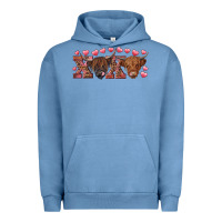 Pigment Pebble Blue Xoxo highland cows Urban Hoodie - RanaPortraitStore