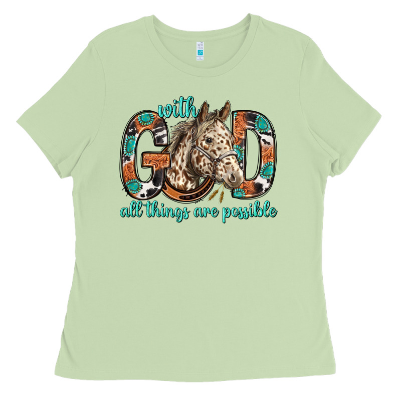 With God All Things Are Possible With Horse Bbs Ladies Tee by BundleAndBundleShop | Teevron