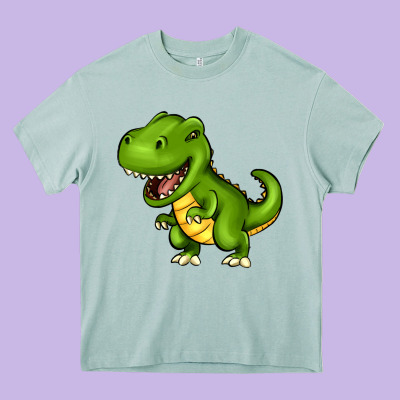 Cartoon T-rex Heavy Core Tee Designed By Howdyjamesfarm
