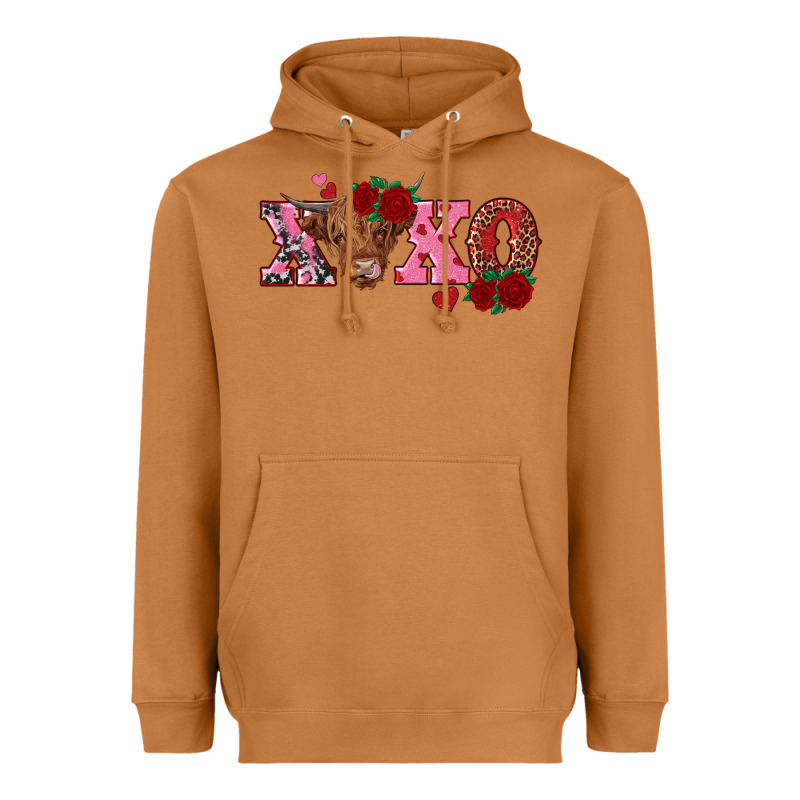 Xoxo Highland Cow Heavyweight Hoodie by RanaPortraitStore | Teevron