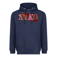 Navy xoxo highland cow Heavyweight Hoodie - RanaPortraitStore