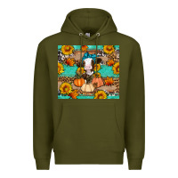 Army Green Cow fall pumpkin Premium Hoodie - Artiststas