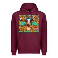Burgundy Cow fall pumpkin Premium Hoodie - Artiststas