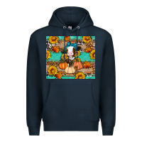 Navy Cow fall pumpkin Premium Hoodie - Artiststas
