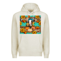 Oatmeal Heather Cow fall pumpkin Premium Hoodie - Artiststas