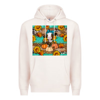 Pale Pink Cow fall pumpkin Premium Hoodie - Artiststas