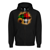 Black sunflower christmas patch3 Zipper Hoodie - JahusDesignShop
