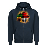 Navy sunflower christmas patch3 Zipper Hoodie - JahusDesignShop