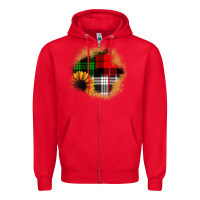 Red sunflower christmas patch3 Zipper Hoodie - JahusDesignShop