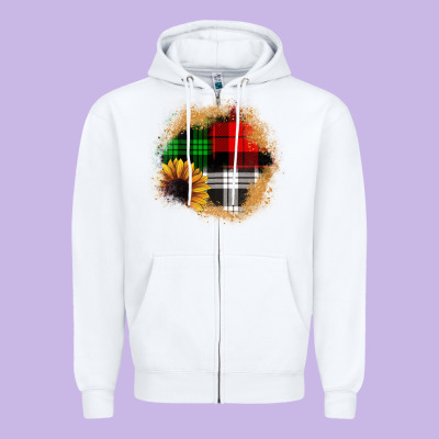 Sunflower Christmas Patch3 Zipper Hoodie Designed By Jahusdesignshop