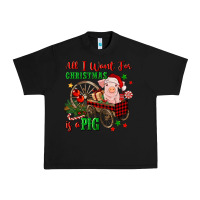 Black all i want for christmas is a pig Urban Heavy Tee - FaDigitalArtStudio