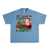 Pebble Blue all i want for christmas is a pig Urban Heavy Tee - FaDigitalArtStudio