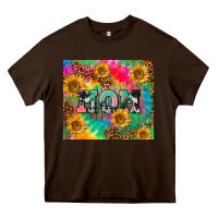 Chocolate Brown Mom rainbow sunflower Heavy Core Tee - CowGirlArtShop
