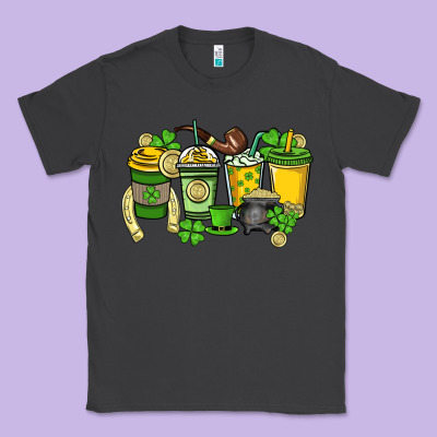 St. Patrick's Day Coffee Cups Classic Tee Designed By Howdyjamesfarm